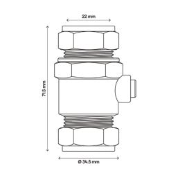 Flomasta Full Bore Isolating Valve 22mm