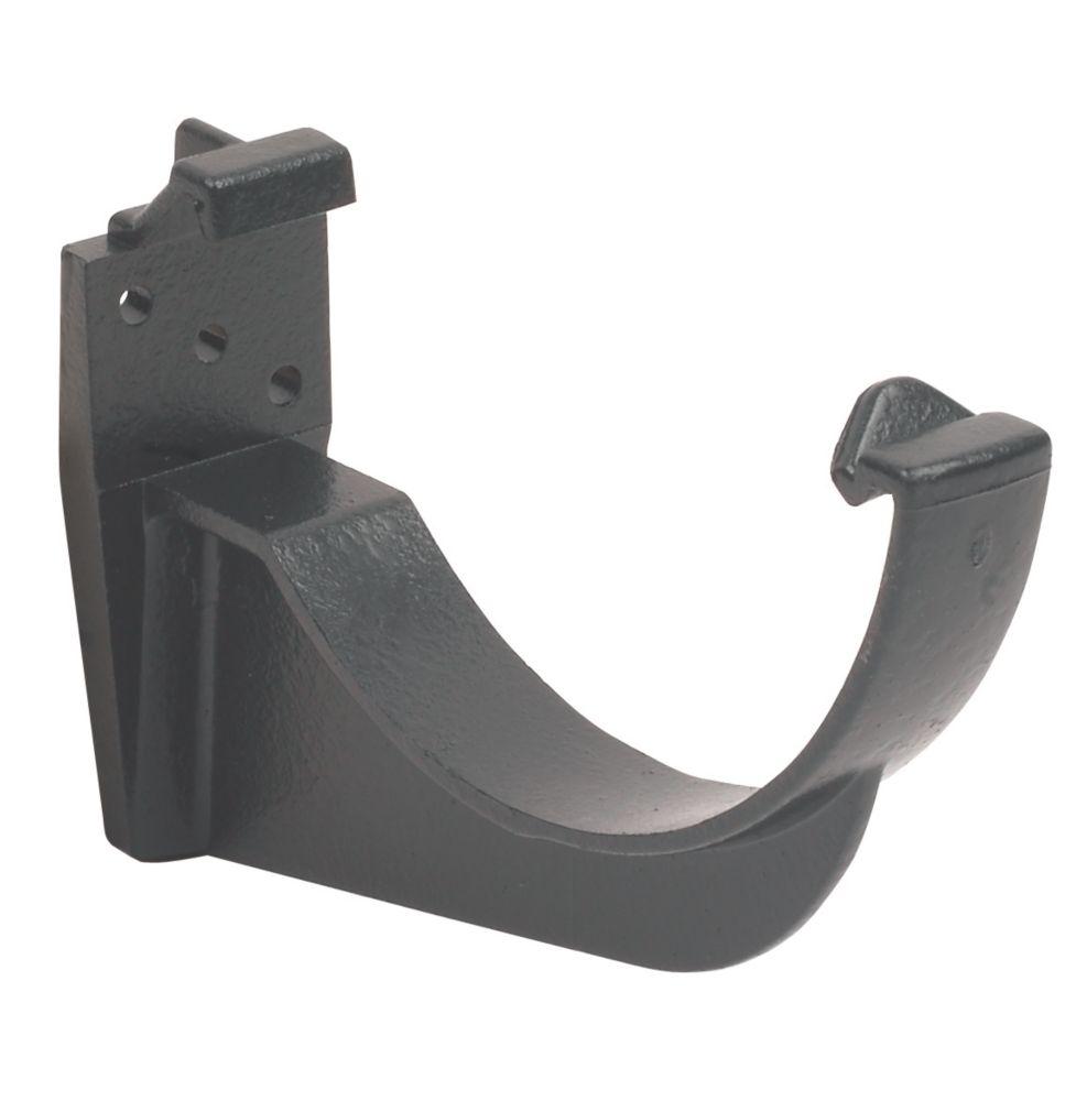 FloPlast Cast Iron Effect uPVC Round Fascia Bracket Black 112mm 10 Pack