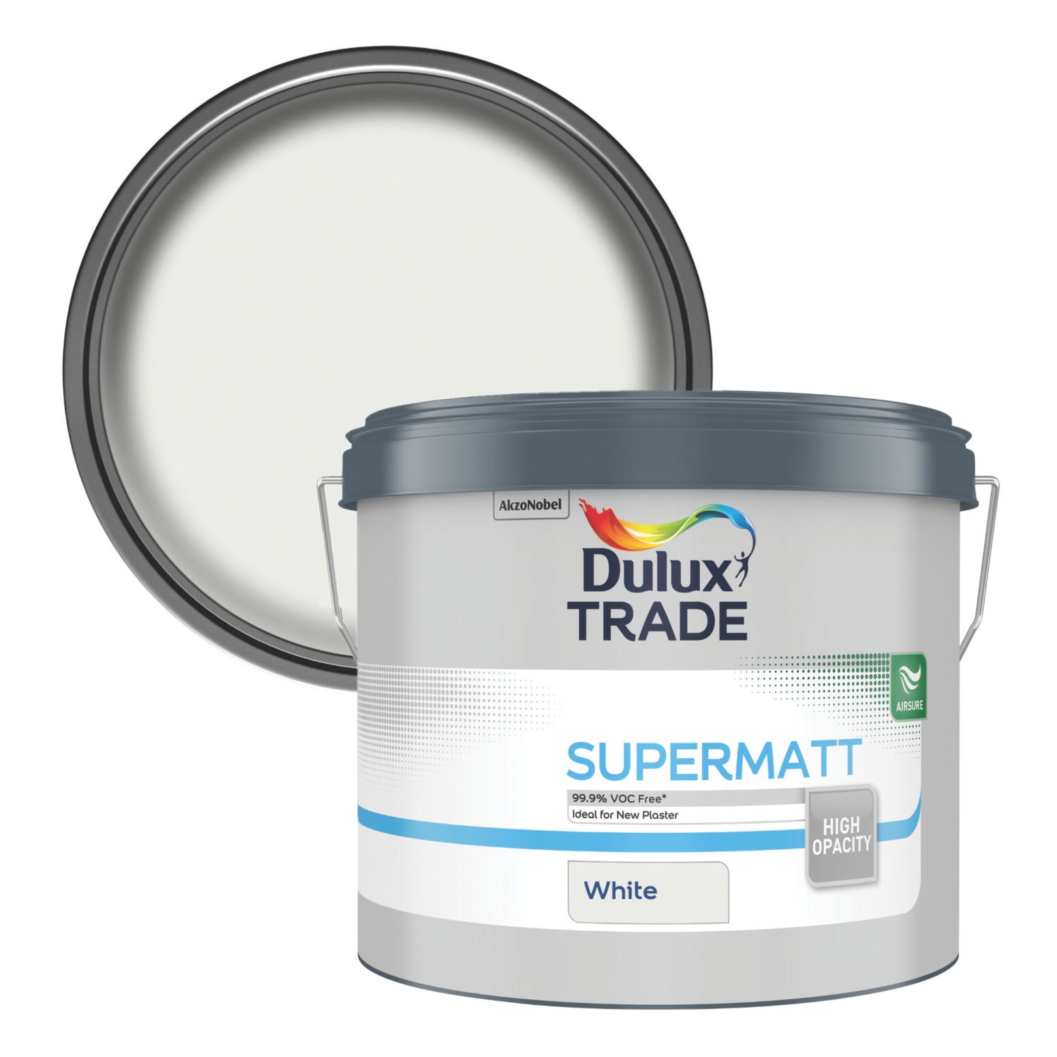 Dulux Trade Supermatt 10Ltr White Matt Emulsion Paint (43988)