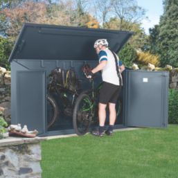 Asgard Max E Plus  8' x 3' (Nominal) Pent Metal Bike Store Grey