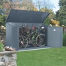 Asgard Max E Plus  8' x 3' (Nominal) Pent Metal Bike Store Grey