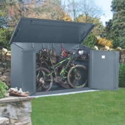 Asgard Max E Plus  8' x 3' (Nominal) Pent Metal Bike Store Grey