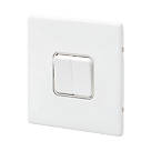 MK Aspect 10AX 2-Gang 2-Way Switch  White with Colour-Matched Inserts
