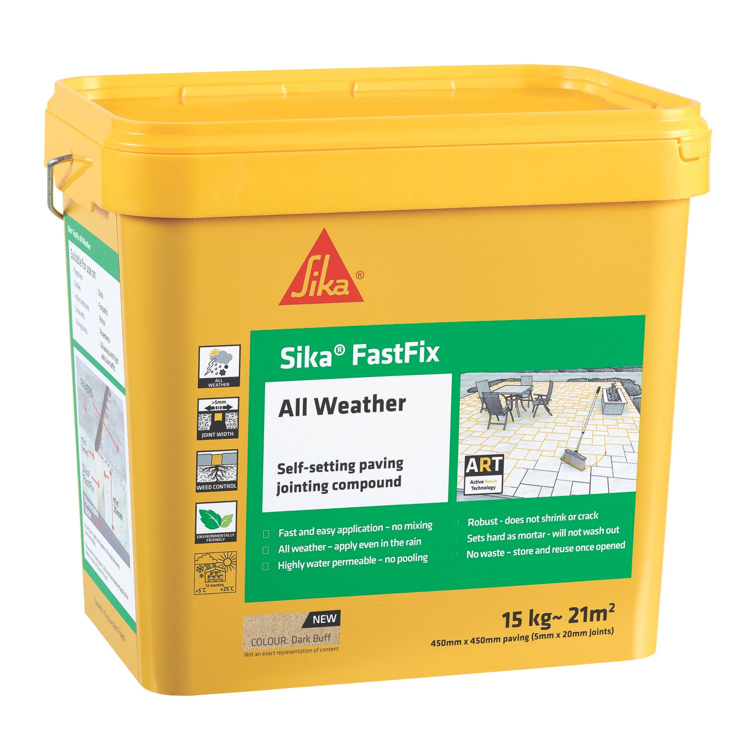 Sika Fastfix Self-Setting Paving Jointing Compound Dark Buff 15kg (439KY)