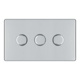 LAP  3-Gang 2-Way LED Dimmer Switch  Polished Chrome with Colour-Matched Inserts