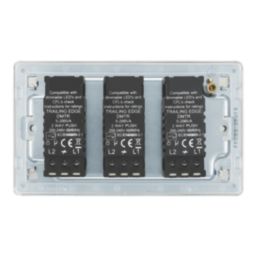 LAP  3-Gang 2-Way LED Dimmer Switch  Polished Chrome with Colour-Matched Inserts