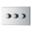 LAP  3-Gang 2-Way LED Dimmer Switch  Polished Chrome with Colour-Matched Inserts