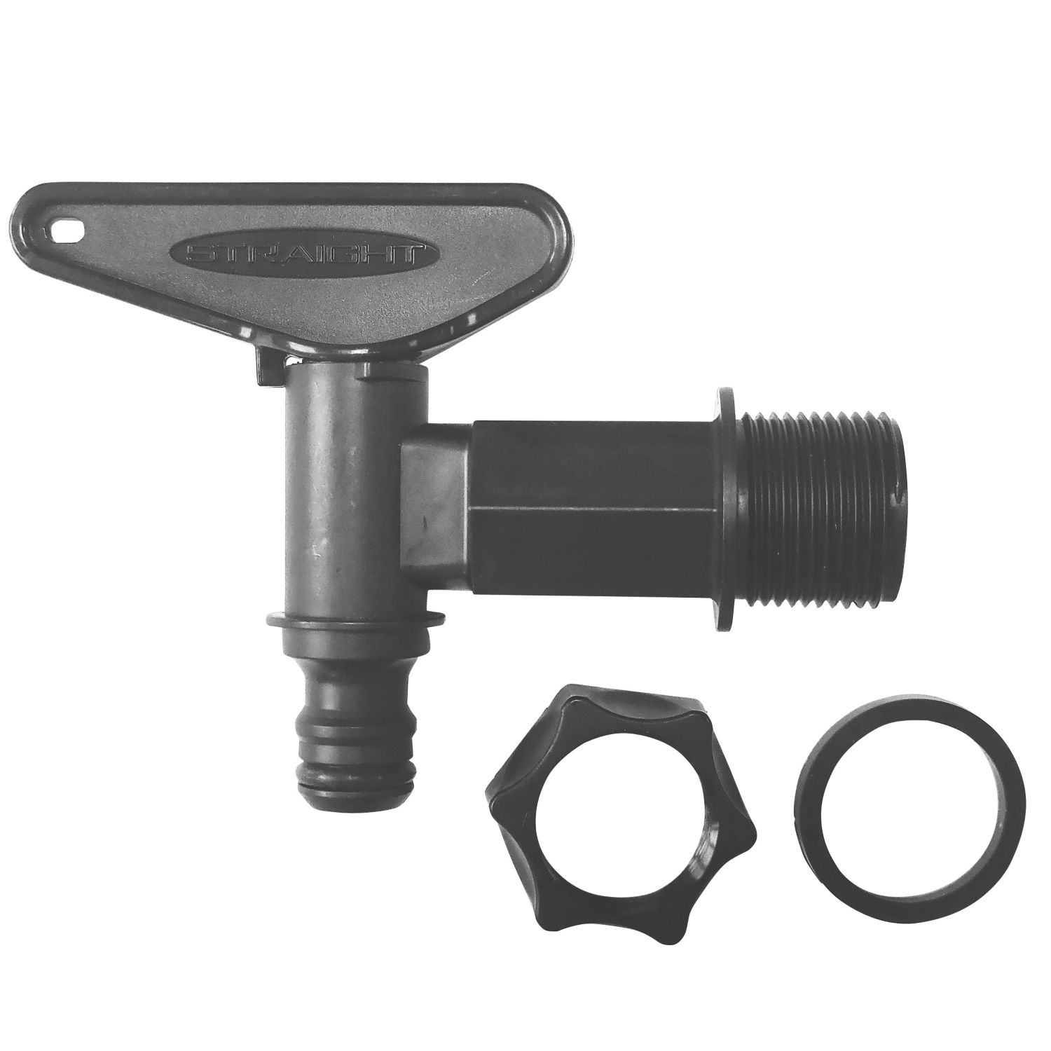 Straight PLC 19mm Tap, Washer & Nut (439PV)