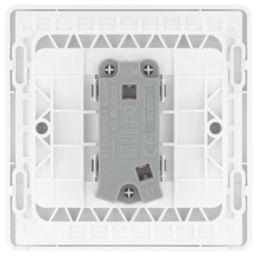 British General Evolve 10A 1-Gang 1-Way Press Switch Pearlescent White with White Inserts