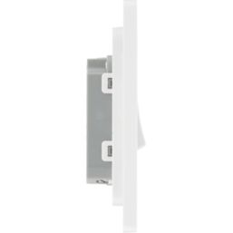 British General Evolve 10A 1-Gang 1-Way Bell Push Switch Pearlescent White with White Inserts