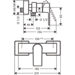 Hansgrohe Vernis Shape Exposed Single Outlet Manual Chrome Mixer Shower Valve