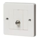 Crabtree Capital 1-Gang F-Type Satellite Socket White with Colour-Matched Inserts