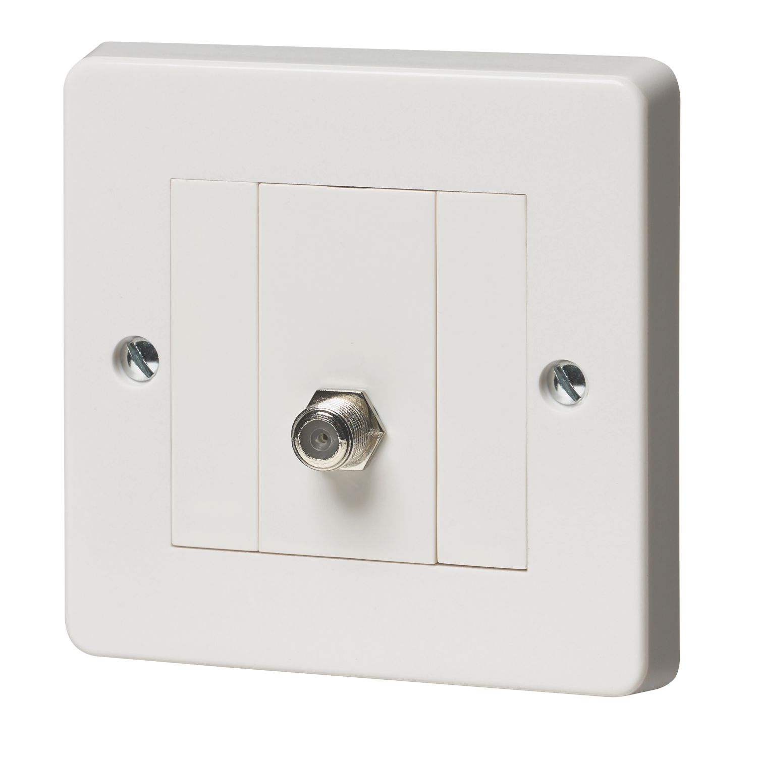 Crabtree Capital 1-Gang F-Type Satellite Socket White with Colour-Matched Inserts (44014)