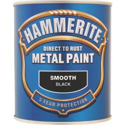 Hammerite Smooth Metal Paint Black 750ml