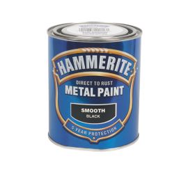 Hammerite Smooth Metal Paint Black 750ml