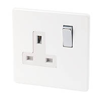 Varilight  13AX 1-Gang DP Switched Plug Socket Ice White  with White Inserts
