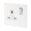 Varilight  13AX 1-Gang DP Switched Plug Socket Ice White  with White Inserts
