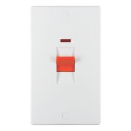 Schneider Electric Ultimate Slimline 50A 2-Gang DP Control Switch White with Neon