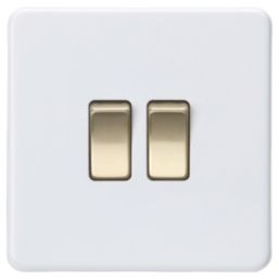 Knightsbridge  10AX 2-Gang 2-Way Light Switch  Matt White