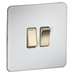 Knightsbridge  10AX 2-Gang 2-Way Light Switch  Matt White