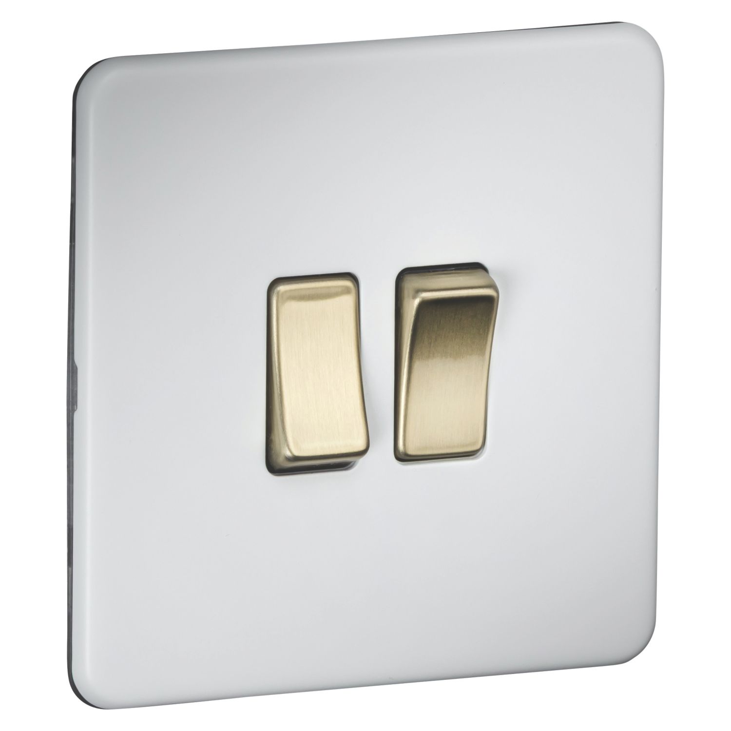 Knightsbridge 10AX 2-Gang 2-Way Light Switch Matt White (440AM)