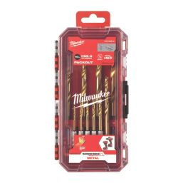 Milwaukee Shockwave HSS-G Tin Red Hex Shank Multi-Material Drill Bit Set 10 Pieces