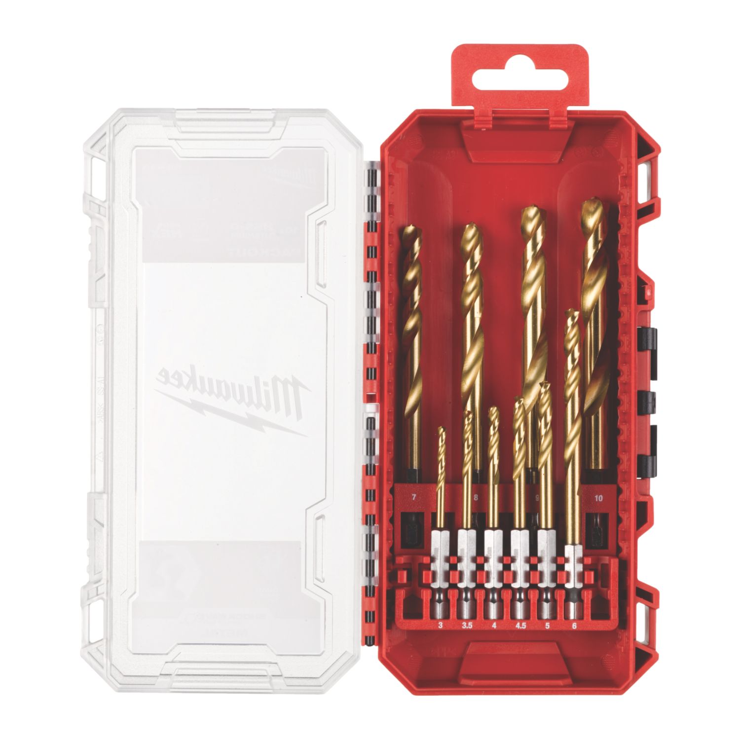 Milwaukee Shockwave HSS-G Tin Red Hex Shank Multi-Material Drill Bit Set 10 Pieces (440CX)