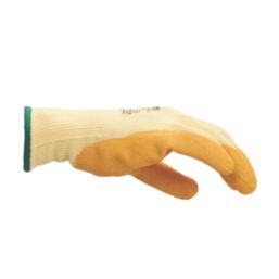 Keep Safe  Latex Builder Gloves Orange / Yellow Medium