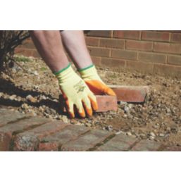 Keep Safe  Latex Builder Gloves Orange / Yellow Medium