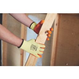 Keep Safe  Latex Builder Gloves Orange / Yellow Medium