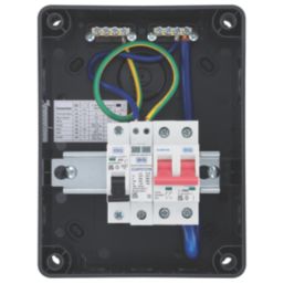 Sync Energy  IP66 Weatherproof Outdoor 5-Module 3-Way Part-Populated  EV Charger Consumer Unit with SPD