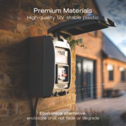 Sync Energy  IP66 Weatherproof Outdoor 5-Module 3-Way Part-Populated  EV Charger Consumer Unit with SPD