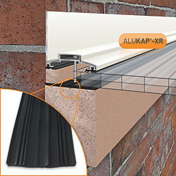 ALUKAP-XR White  Glazing Wall Bar with Gasket 4800mm x 60mm
