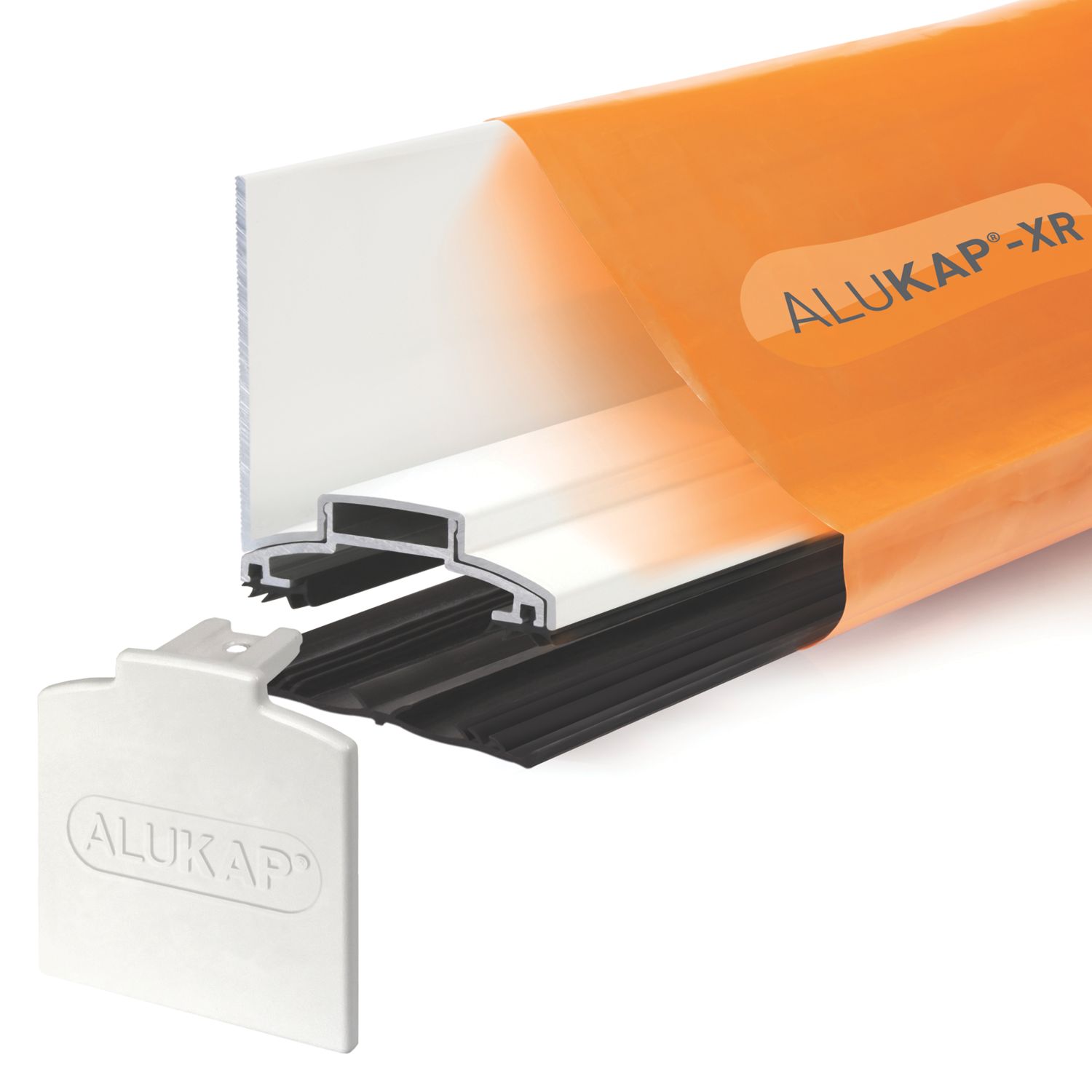 ALUKAP-XR White Glazing Wall Bar with Gasket 4800mm x 60mm (440FH)