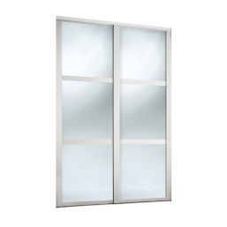 Spacepro Shaker 2-Door Sliding Wardrobe Door Kit White Frame Mirror Panel 1185mm x 2260mm