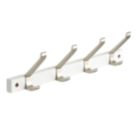 Hardware Solutions 4-Hook Rail White 400mm x 70mm