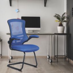 Nautilus Designs Luna Medium Back Cantilever/Visitor Chair Blue