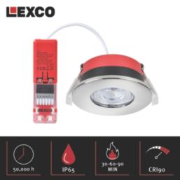 Lexco Tania Fixed  Fire Rated LED Downlight Polished Chrome 6W 600lm