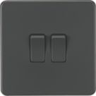 Knightsbridge  10AX 2-Gang 2-Way Light Switch  Anthracite