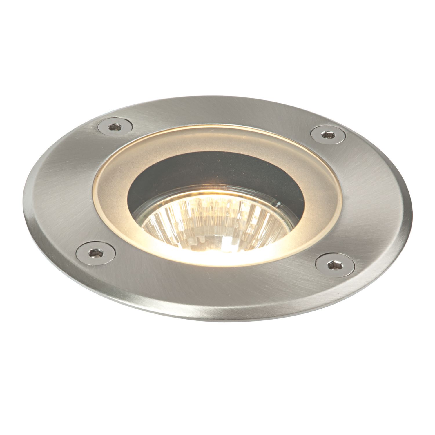 Saxby Pillar 105mm Outdoor Round Ground Light Brushed Stainless steel (440VY)