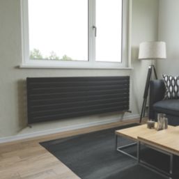 Ximax Oceanus 595mm x 1800mm 3894BTU Black Horizontal Designer Radiator