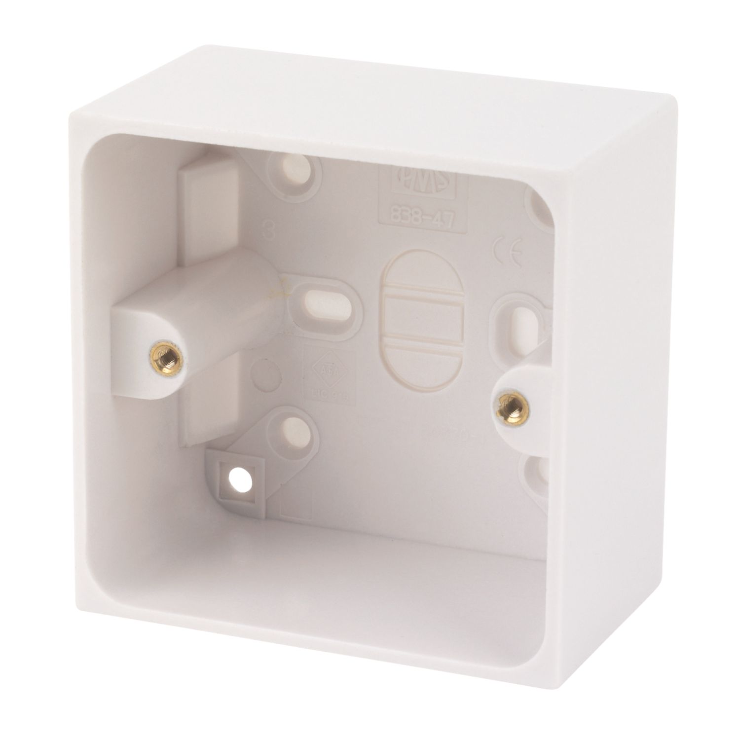 Essentials 1-Gang Surface Pattress Back Box 47mm (4411D)