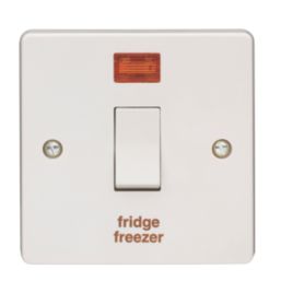 Crabtree Capital 20A 1-Gang DP Fridge Freezer Switch White with Neon