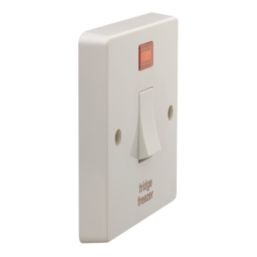 Crabtree Capital 20A 1-Gang DP Fridge Freezer Switch White with Neon