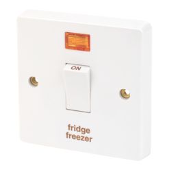 Crabtree Capital 20A 1-Gang DP Fridge Freezer Switch White with Neon