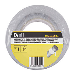 Diall  Aluminium Foil Tape Silver 45m x 75mm
