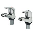 Swirl Conventional Chrome 86mm Deck Mounted Lever 2 Tap Holes Bath Pillar Tap
