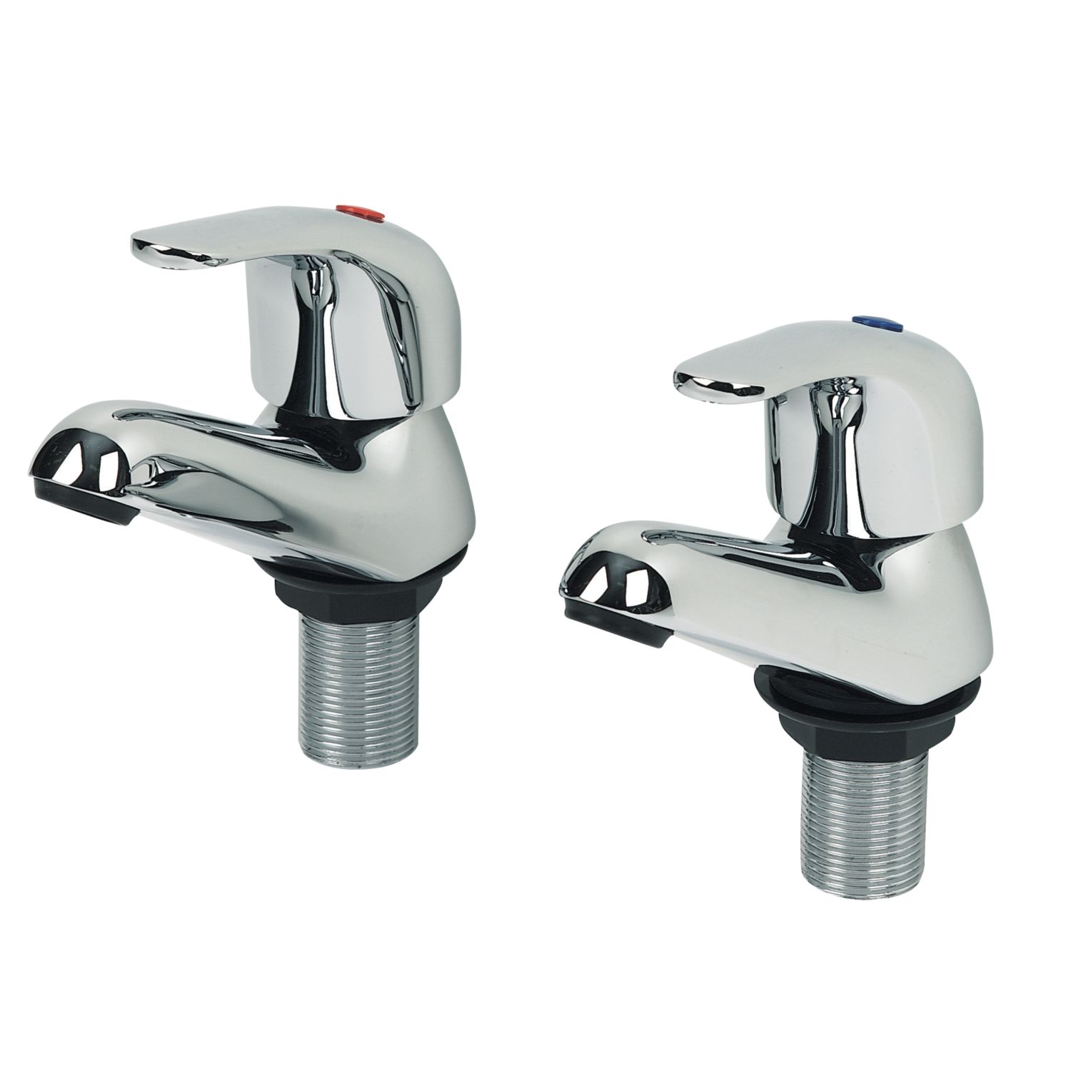 Swirl Conventional Chrome 86mm Deck Mounted Lever 2 Tap Holes Bath Pillar Tap (44188)