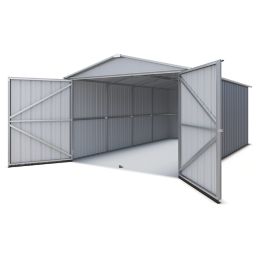 Yardmaster  9' 6" x 16' 6" (Nominal) Apex Metal Garage Grey