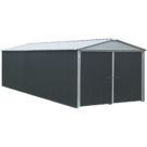 Yardmaster  9' 6" x 16' 6" (Nominal) Apex Metal Garage Grey